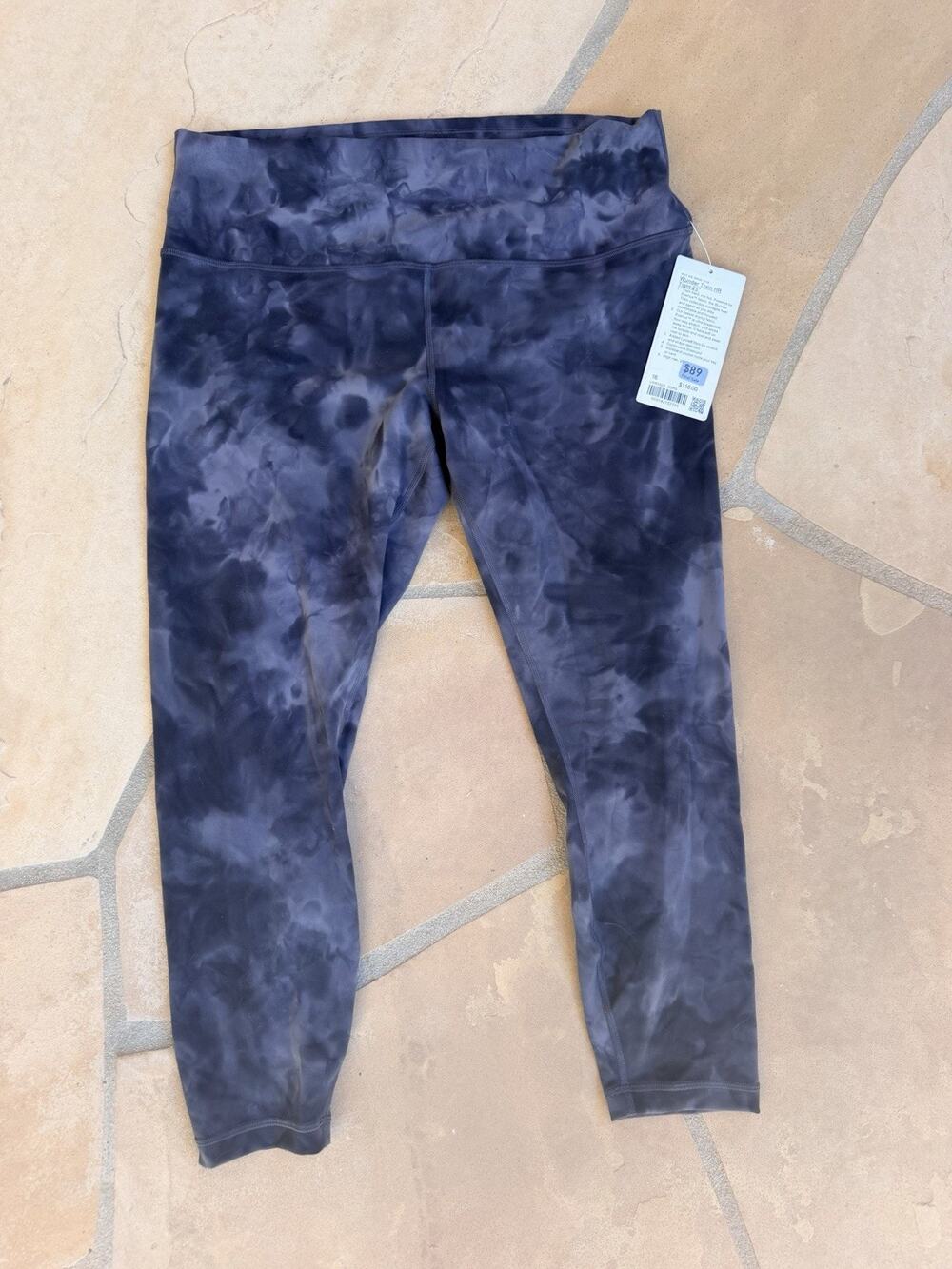lululemon Wunder Train HR Tight Leggings Grey Tie Dye 25" size 16 NWT CB